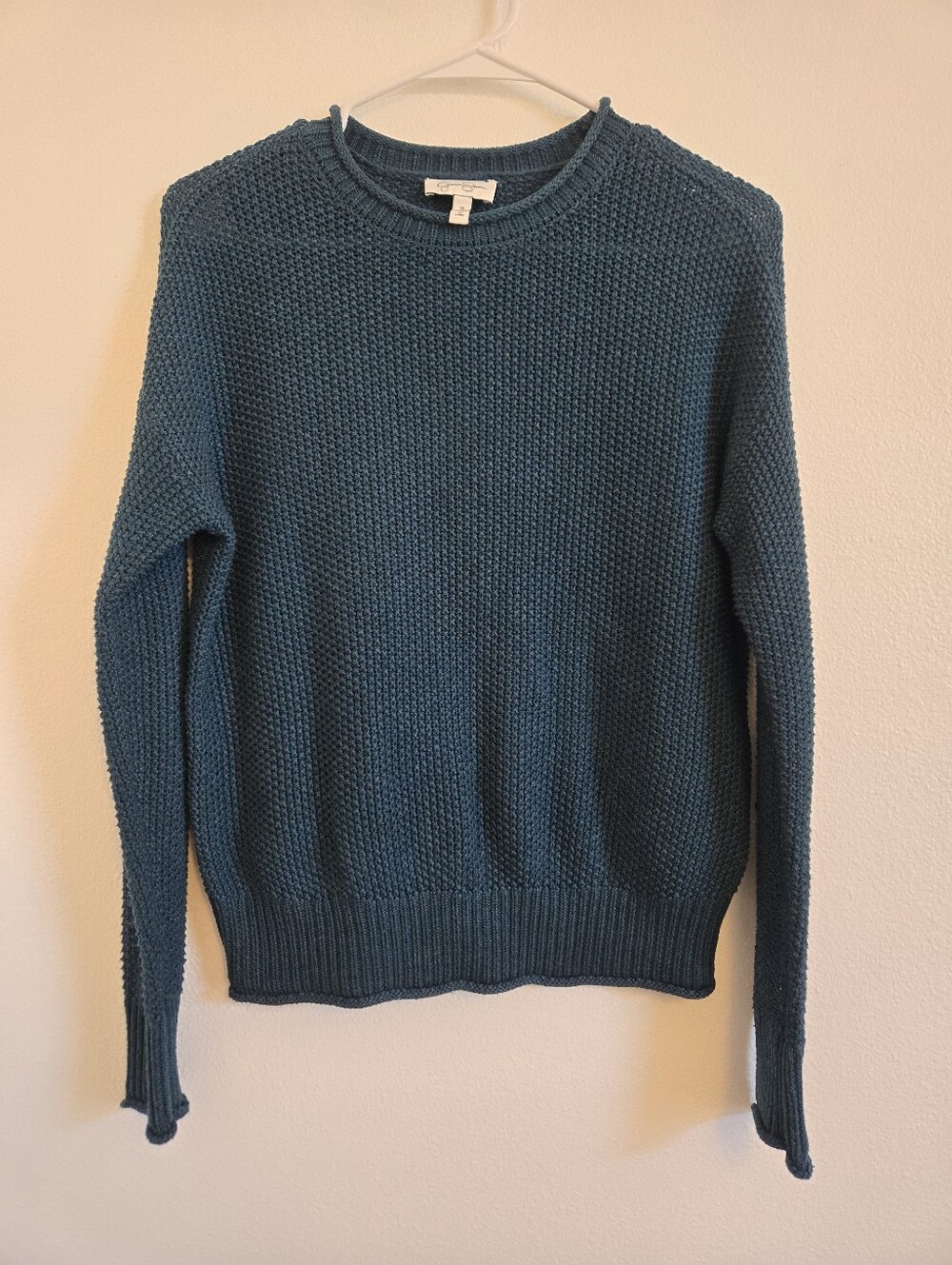 Jessica Simpson Teal Crewneck Knit Sweater Sz S